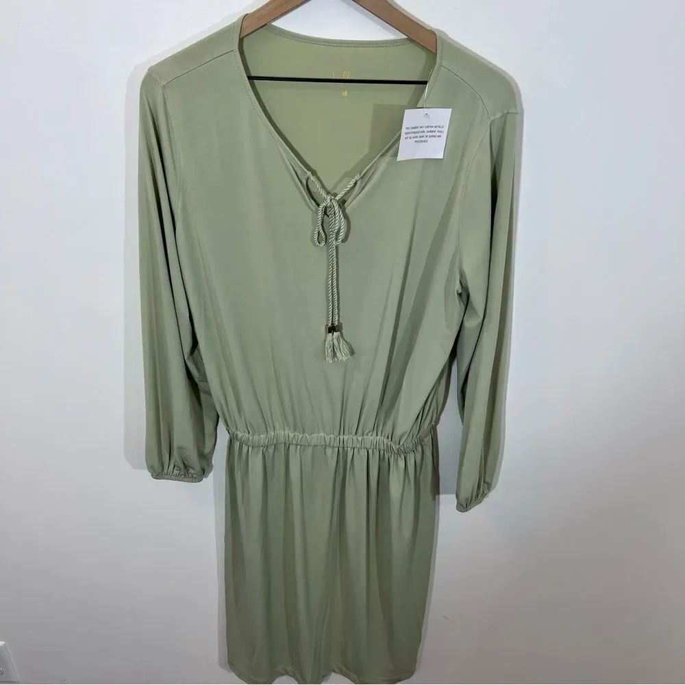 NWT Belle by Kim Gravel Peasant Dress with Tassel | Size M - Picture 2 of 8